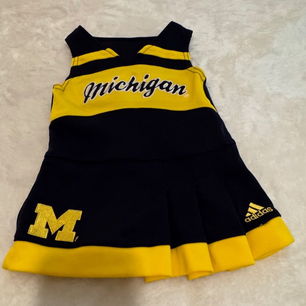 adidas Kids Michigan Cheer Dress in Yellow and Black